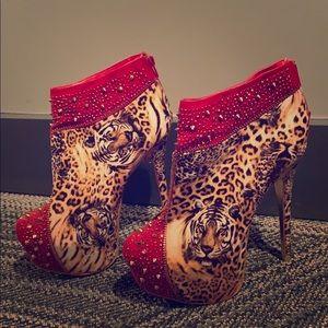 Tiger and Leopard Stilletto Booties